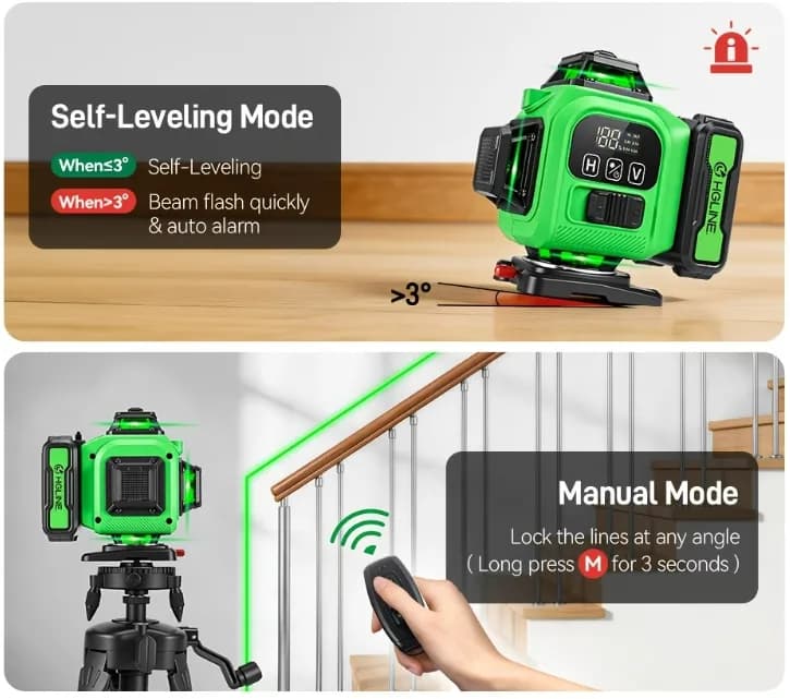 Laserski Nivelir 4D HGLINE - 16 Linija - Zelena Zraka - NOVO + Oprema